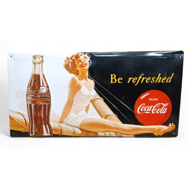Vintage metalna reklama Coca-Cola "Be Refreshed"