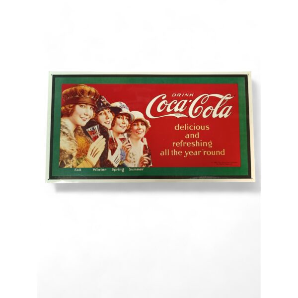 Vintage Coca-Cola metalna reklama "Four Seasons" 24×44 cm