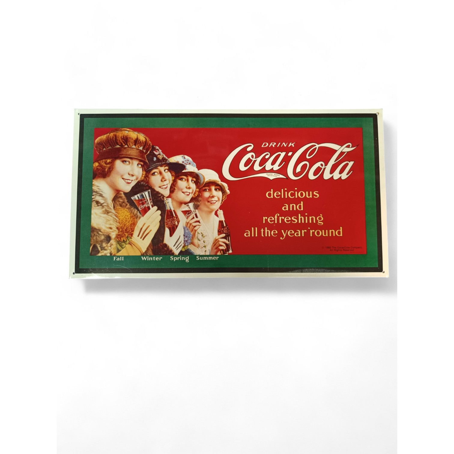 Vintage Coca-Cola metalna reklama "Four Seasons" 24×44 cm