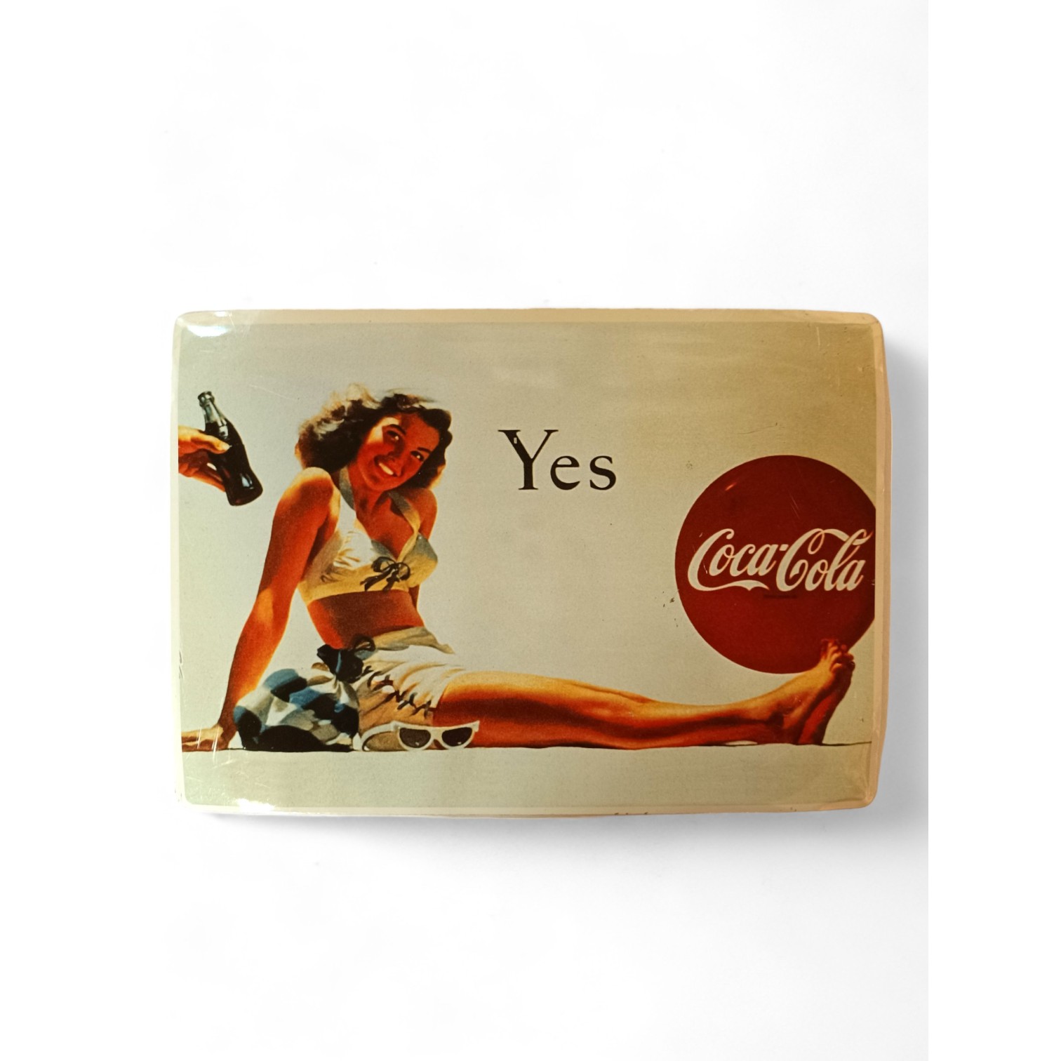 Vintage Coca-Cola metalna reklama "Yes"