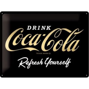 Vintage Coca-Cola metalna reklama "Logo Gold"