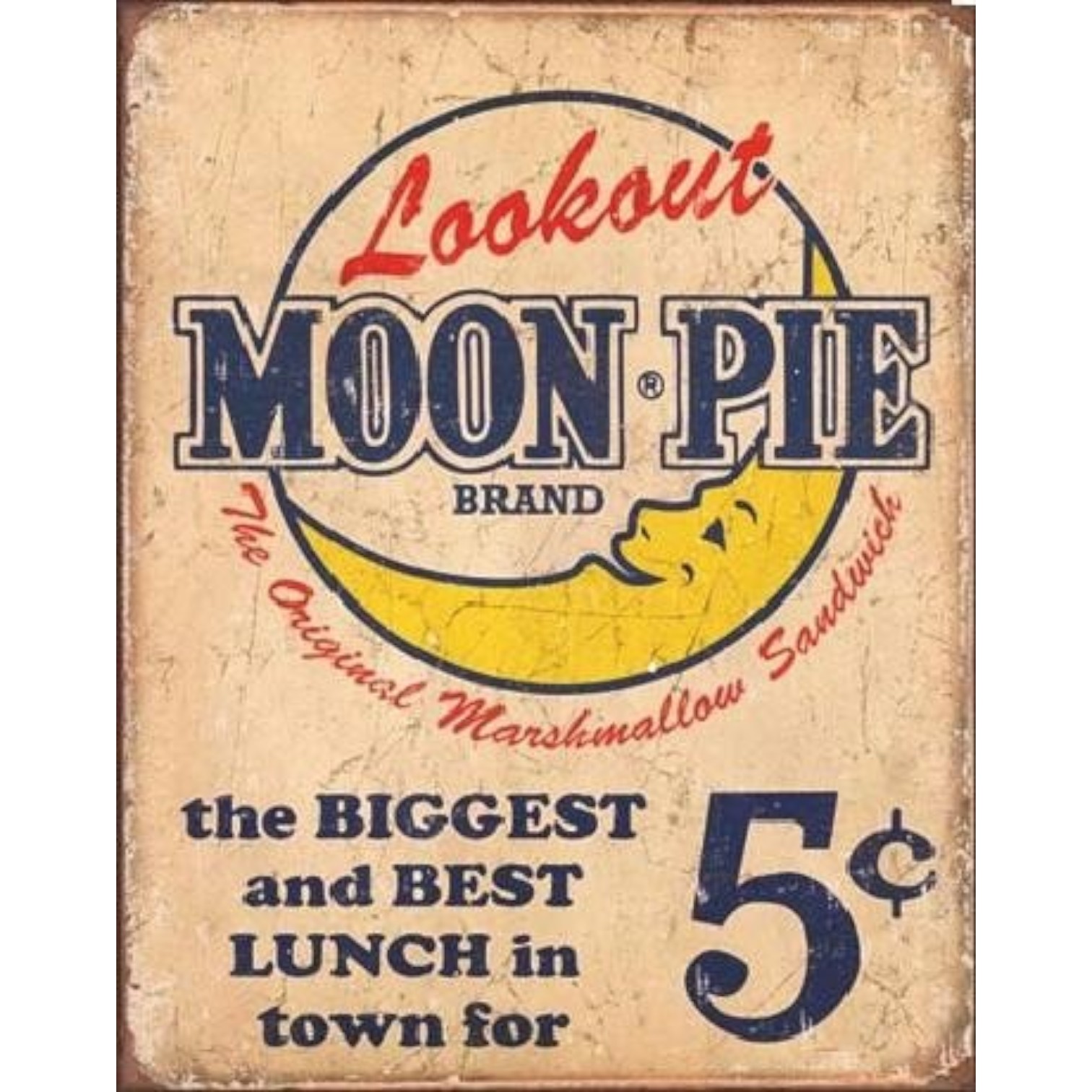 Vintage metalna reklama "MOON PIE - Best lunch"