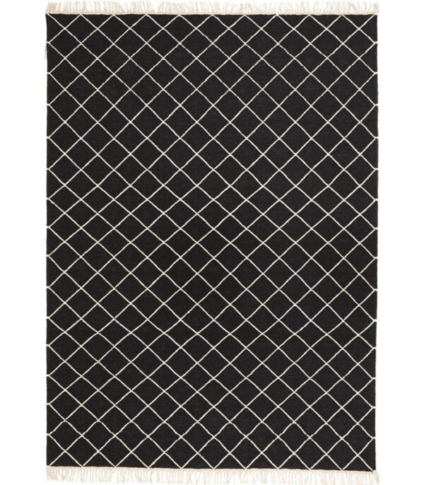 Modern Plain Kilim 556621-black