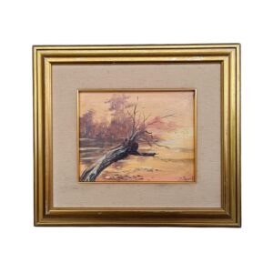 Pejzažna slika u zlatnom okviru 43×37,5 cm