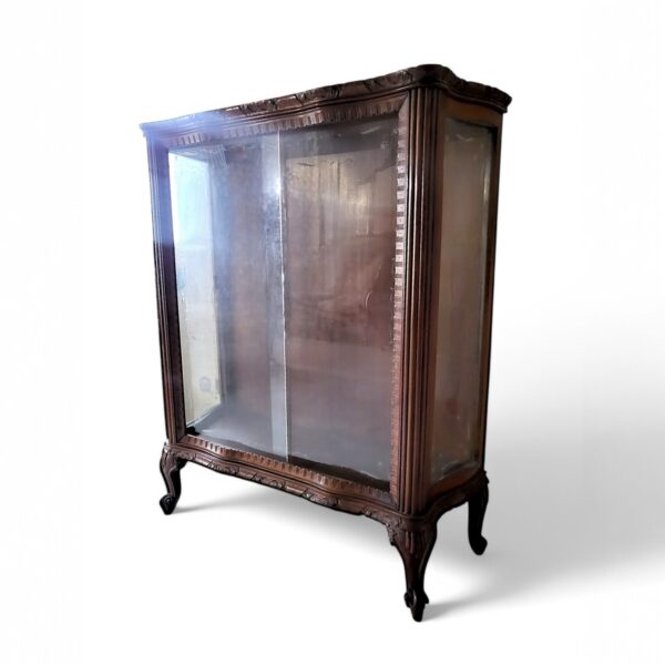 Antikna vitrina sa staklenim stijenama – 125 × 43 × 149 cm