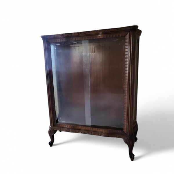 Antikna vitrina sa staklenim stijenama – 125 × 43 × 149 cm