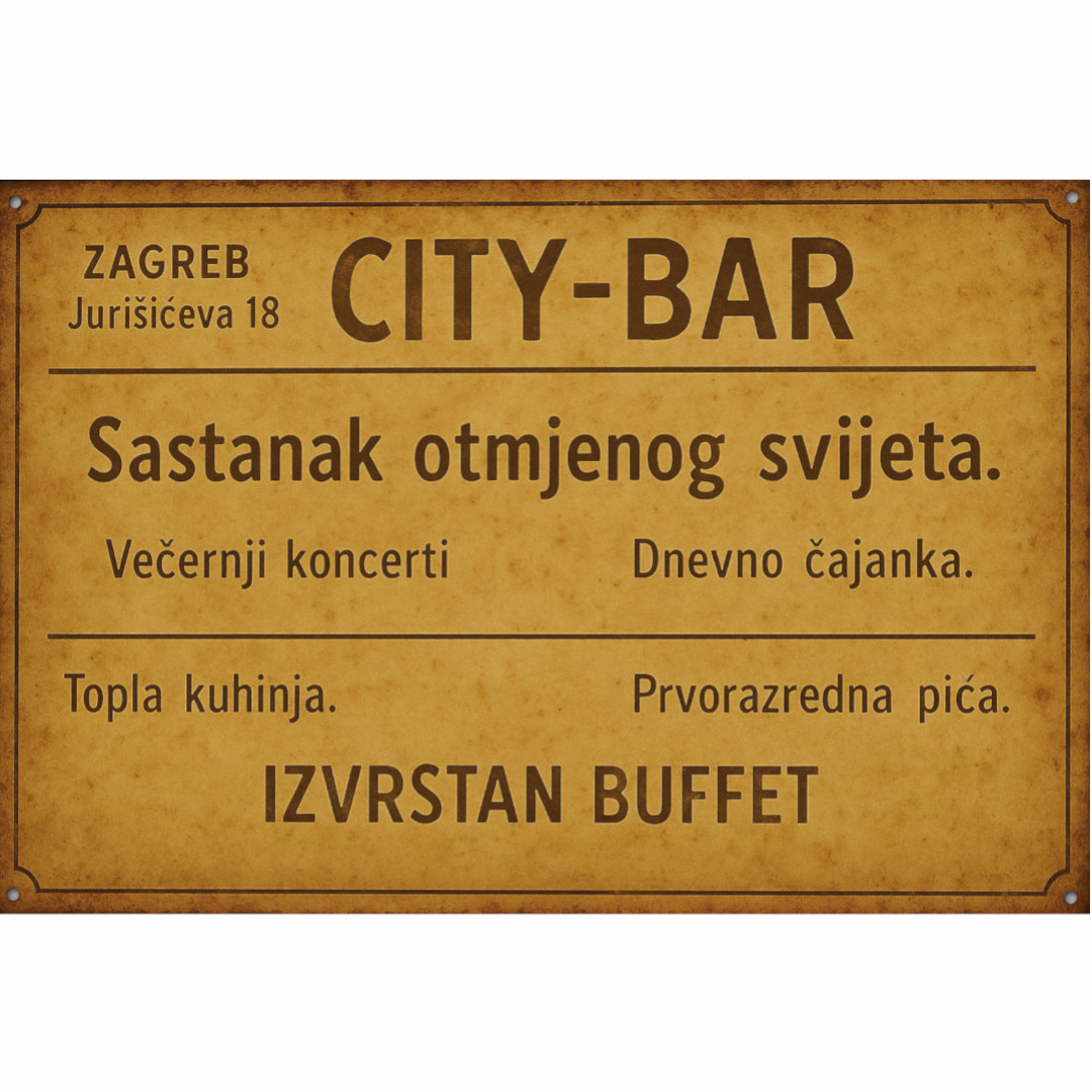 Vintage reklama "City-Bar Zagreb"