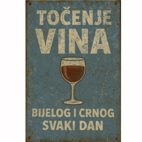 Vintage reklama "Točenje vina – bijelog i crnog svaki dan"