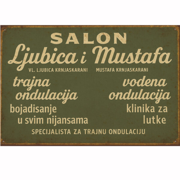 Vintage reklama "Salon Ljubica i Mustafa"