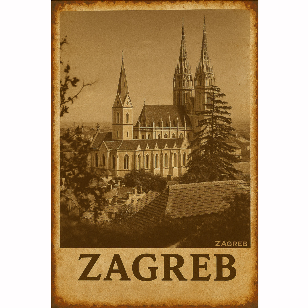 Vintage plakat Zagreb – Katedrala