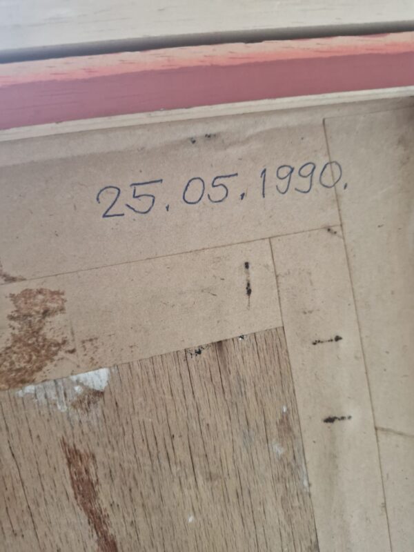 „Gornji grad“, ulje na dasci, potpisano Divić '90
