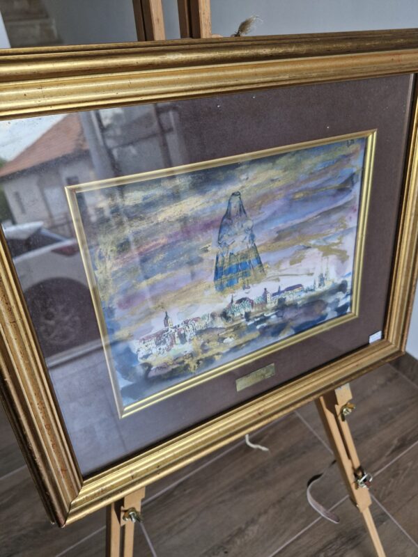 Sergije Mihić – Zagreb Veduta, 1989., akvarel i tuš