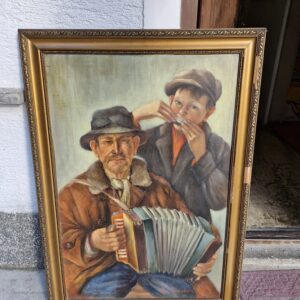 Ludmila Karagodova – Dvojac glazbenika, ulje na lesonitu