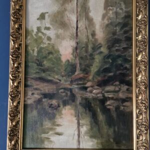 Pejzaž u secesijskoj rami, ulje na platnu, 50×35 cm