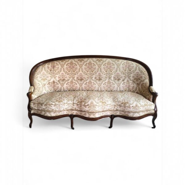 Barokna sofa s tkaninom i izrezbarenim okvirom