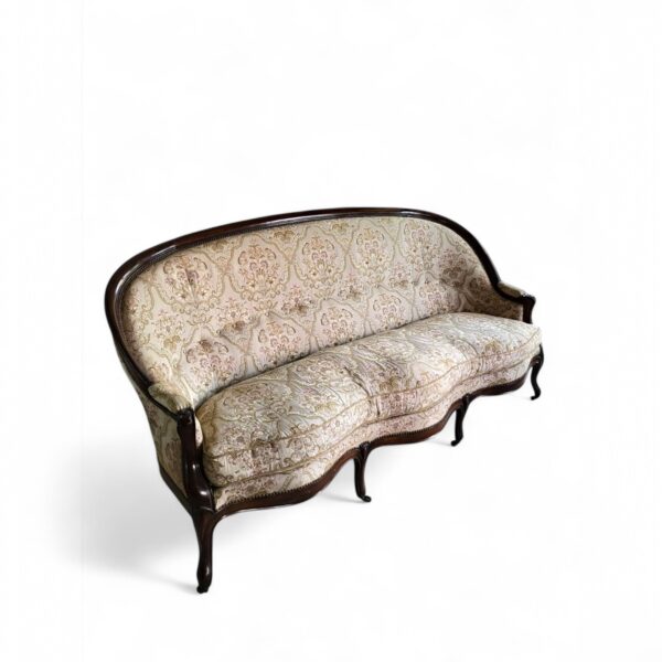 Barokna sofa s tkaninom i izrezbarenim okvirom