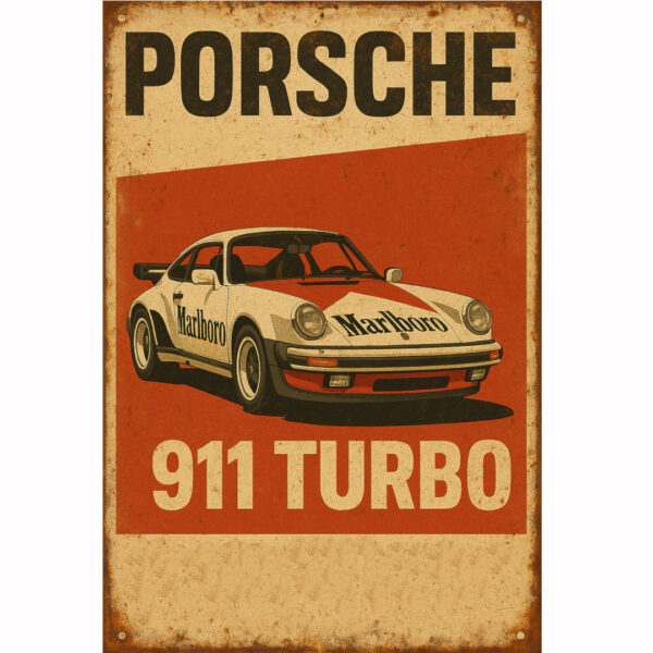 Porsche 911 Turbo – vintage reklamna ploča Marlboro edition