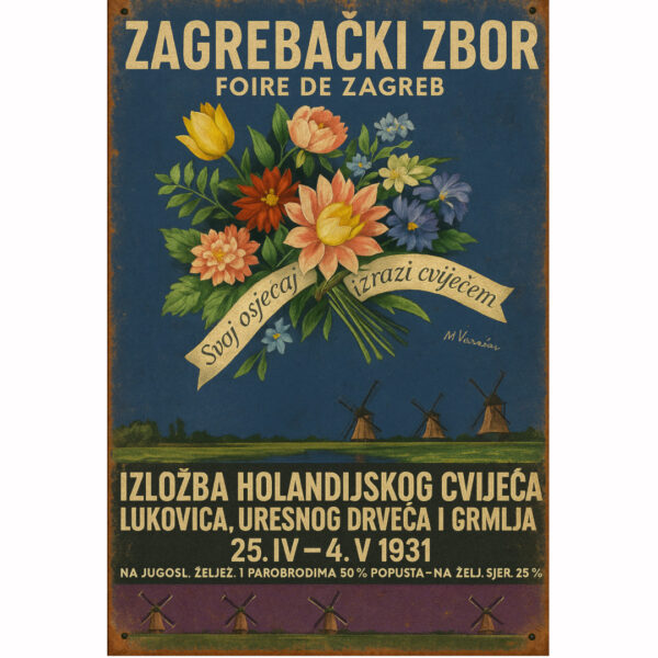 Zagrebački zbor – Izložba holandskog cvijeća – vintage reklama