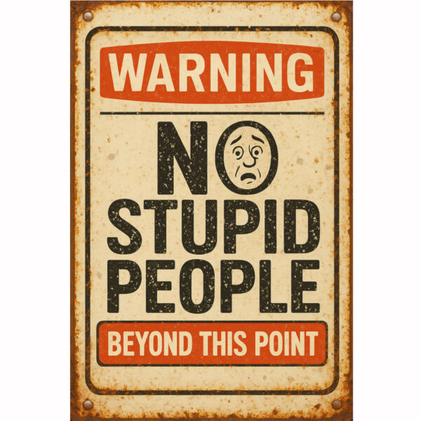 Warning No Stupid People – vintage ploča