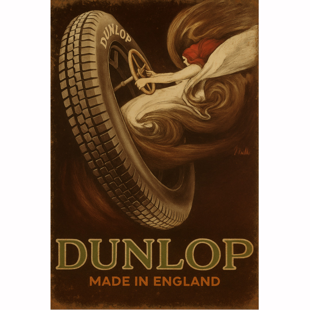 Vintage metalna ploča Dunlop Made in England