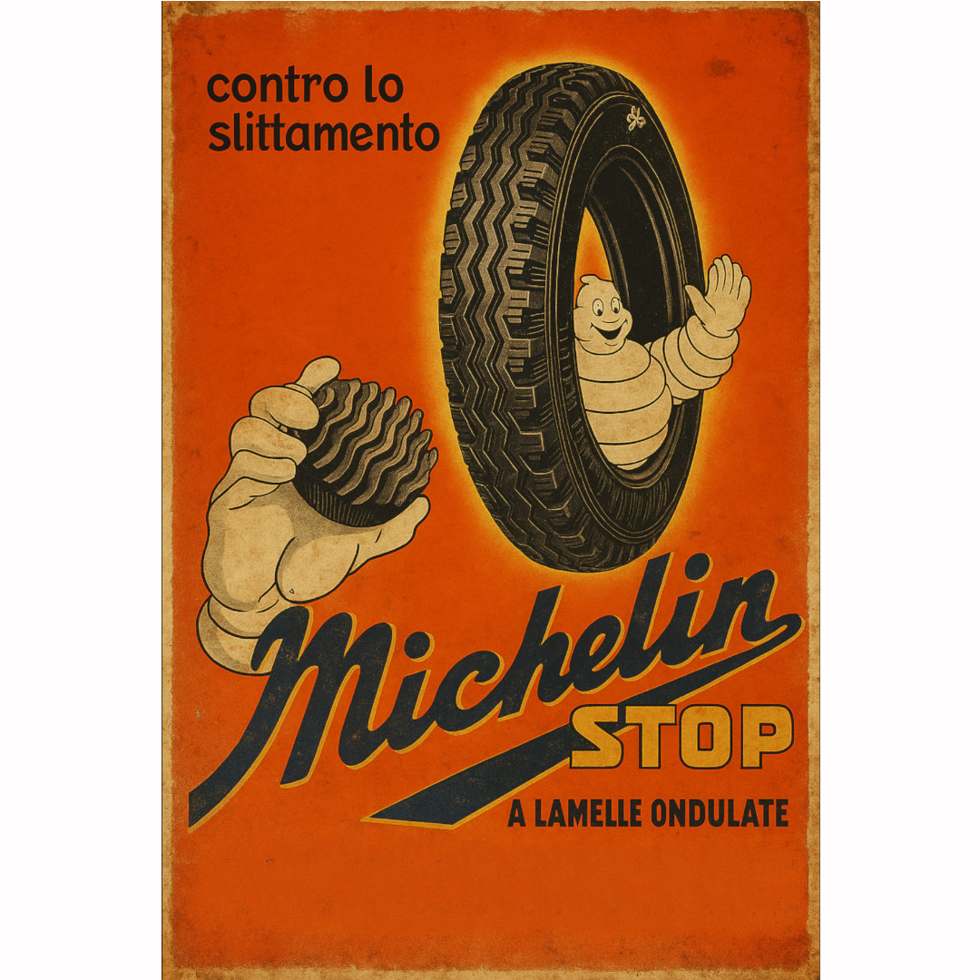 Vintage metalna ploča Michelin Stop