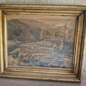 Akvarel s bidermajer ramom, 19. stoljeće