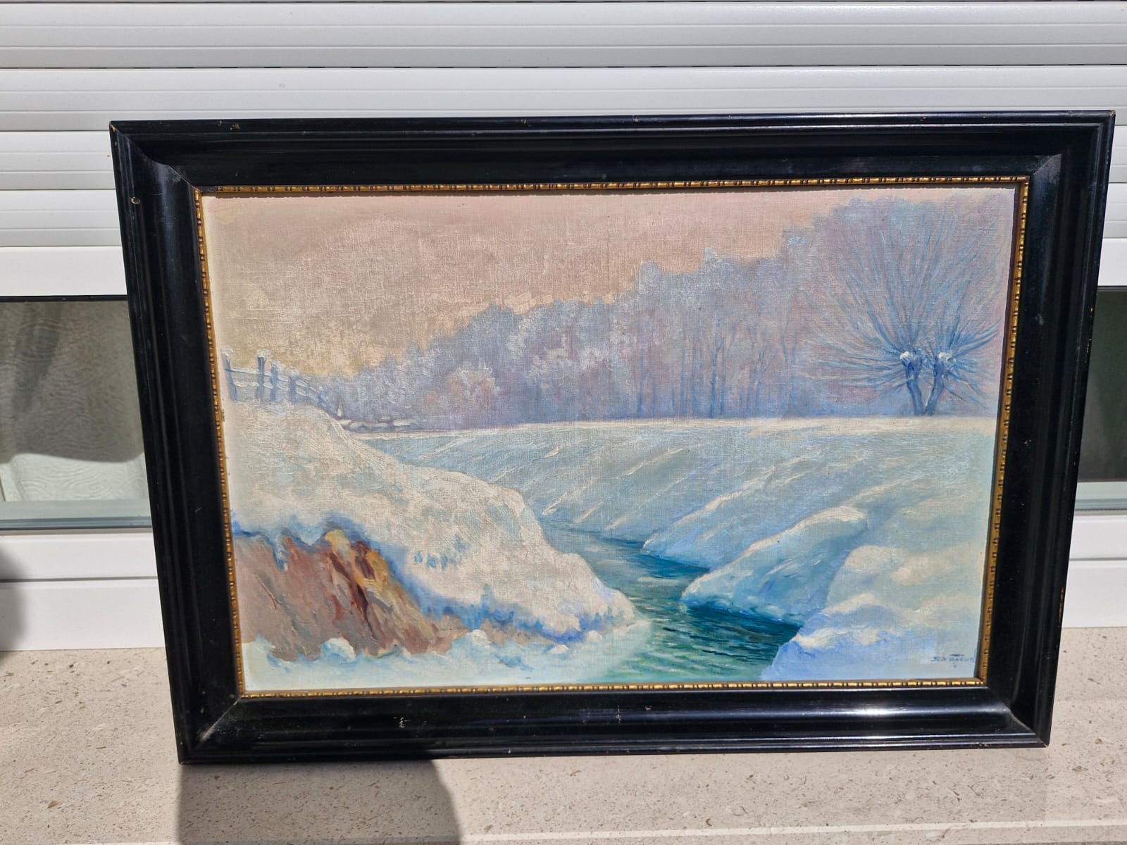 Stjepan Vračun, zimski pejzaž – ulje na platnu kaširano na karton