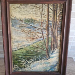 Stjepan Vračun – Zimski pejzaž, ulje na lesonitu