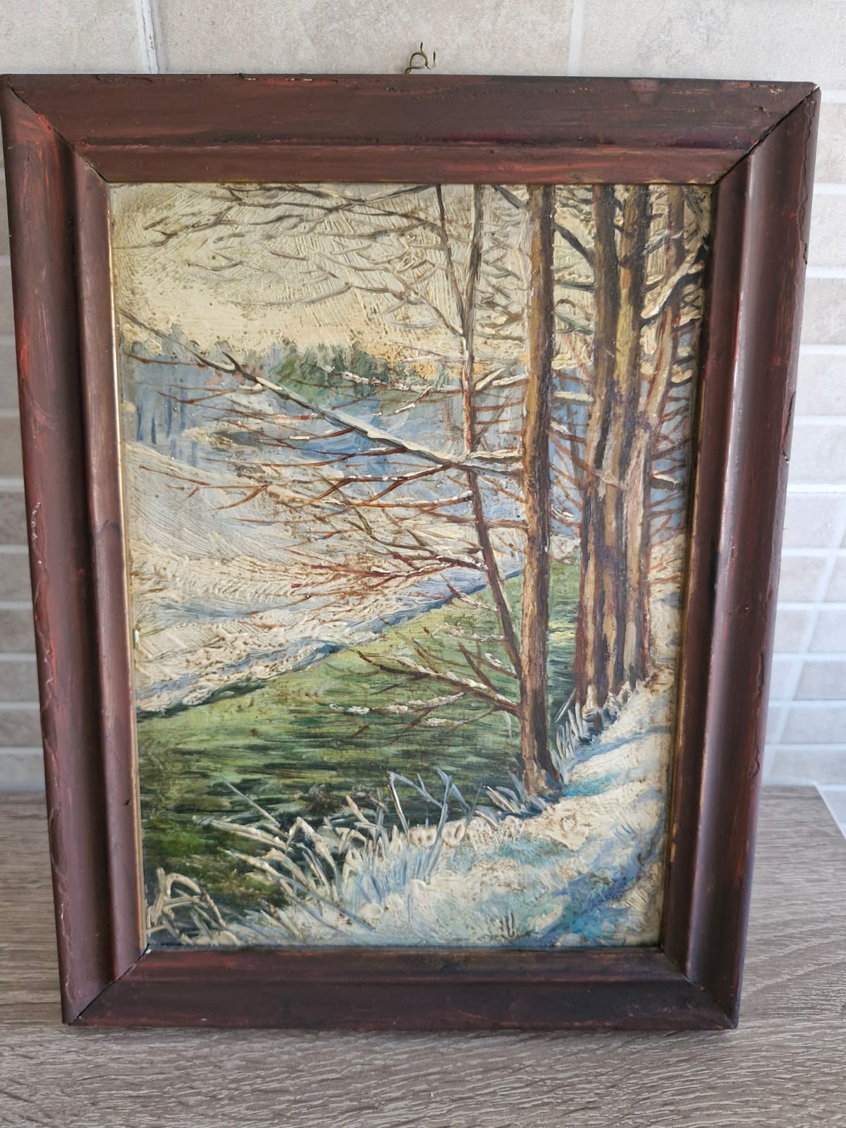 Stjepan Vračun – Zimski pejzaž, ulje na lesonitu