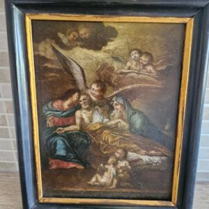 Barokna slika – Usnuće svetog Josipa, ulje na limu, 18. stoljeće