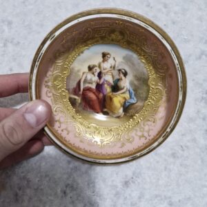 Alt Wien zdjelica s ručno oslikanim prizorom, 19. st.