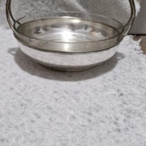 Art Deco posrebrena žardinjera sa staklom