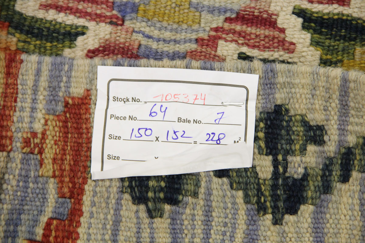 Afganistanski kelim Old Style Royal No. 105374 - (150 × 152 cm) - Slika 7