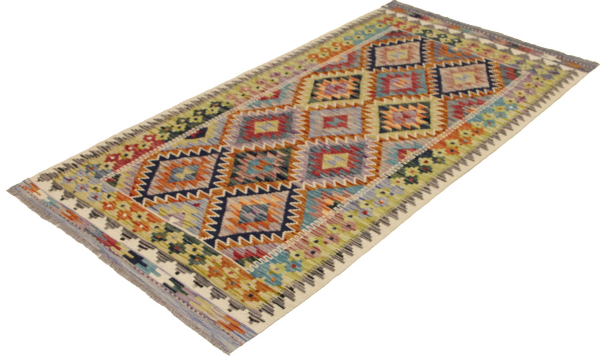 Afganistanski kelim Old Style Royal No. 105416 - (198 ×100 cm) - Slika 3