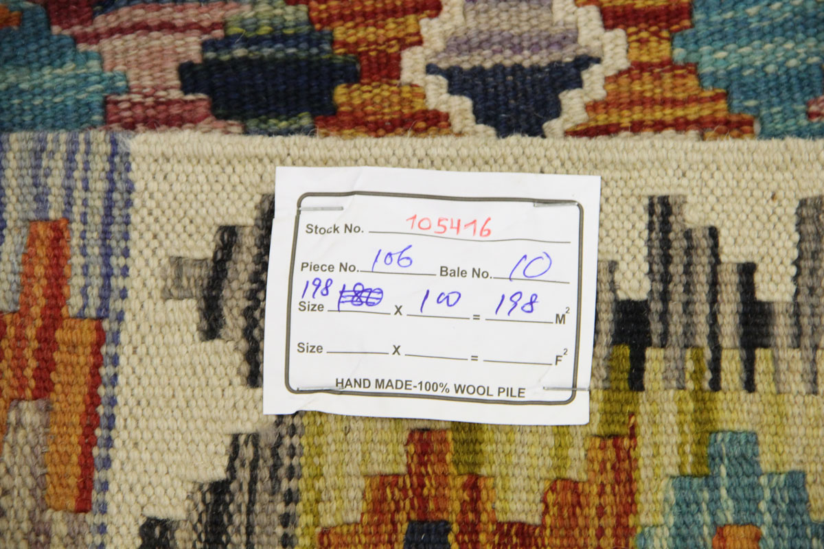 Afganistanski kelim Old Style Royal No. 105416 - (198 ×100 cm) - Slika 7