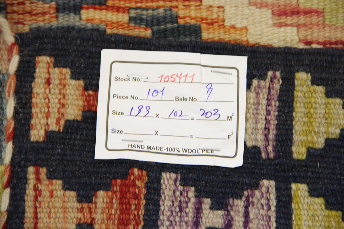 Afganistanski kelim Old Style Royal No. 105411 - (199 × 102 cm) - Slika 7