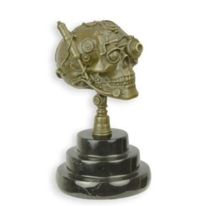 Brončana skulptura u steampunk stilu – lubanja