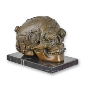 Brončana skulptura u steampunk stilu – lubanja