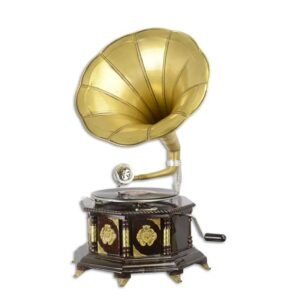 Gramofon osmerokutnog oblika s mjedenim detaljima (GR-6)
