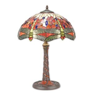 Crvena stolna lampa u Tiffany stilu – model TA-14R