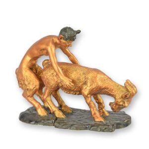 Brončana skupina – faun i koza